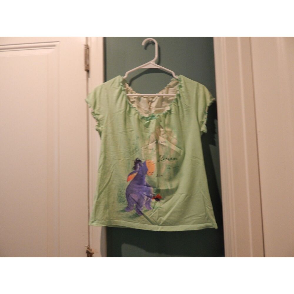 Disney girls large 12–14 light green Eeyore Dream pajama t‑shirt